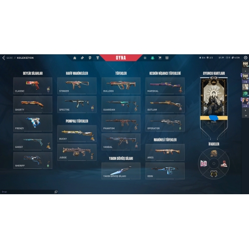  36 SKIN 9 VANDAL 11 BICAK TR HESABI MAİNLİK ACIKLAMADA DETAYLI TANITIM MEVCUT